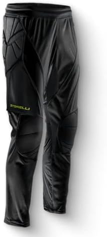Storelli ExoShield Goalkeeper Pants | Full-Length Padded Soccer Pants | Premium Hip and Knee Protection | Black | Medium
