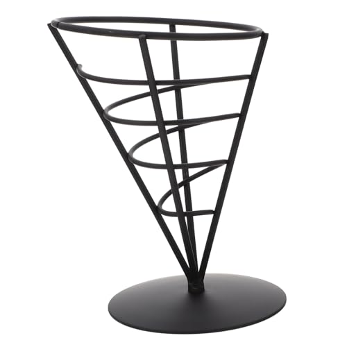 SOLUSTRE Cone French Fry Stand Iron Food Container for Snacks Tapered Design Easy to Clean Versatile Use for French Fries Fried Restaurants and Homes