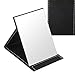 Specchio portatile pieghevole 17x12 cm – Specchio trucco da tavolo con rivestimento in pelle PU e angolo regolabile – Specchio compatto ideale come specchio da viaggio per casa, ufficio o campeggio immagine
