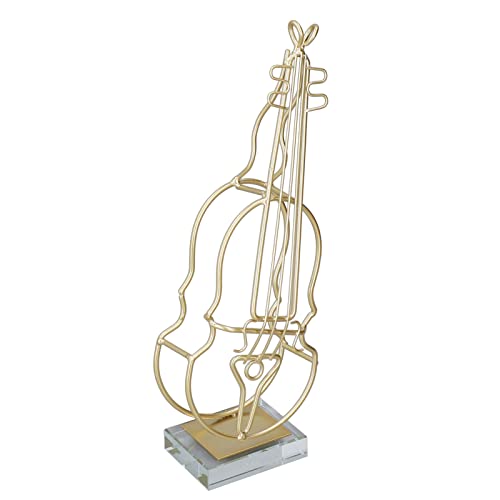 Instrumentenstatue, Eisenmaterial Minimale Linie Attraktive dekorative goldene Violine im modernen Stil für den Schreibtisch Cover