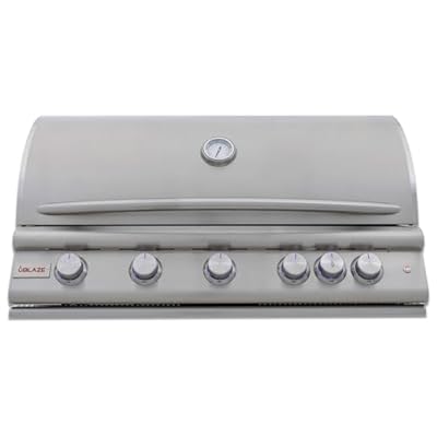 Blaze LTE+ 40-Inch 5-Burner Built-In Propane Gas Grill w/Ceramic Flame Tamers