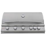 Blaze LTE+ 40-Inch 5-Burner Built-In Natural Gas Grill | 70,000 BTUs | Ceramic Flame Tamers | Red LED Control Knobs | Spring-Assisted Hood & Interior Lighting | BLZ-5LTE3-NG
