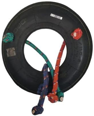 Heavy-Duty Dog Toy - Steel-Free Rubber Tyre Frisbee & Rope Tug Toy for Power Chewers, Interactive Play, Dental Health & Training (Proudly South African)