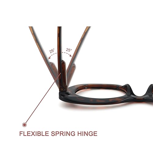 JiSoo Oversized Reading Glasses 1.0 Women Cat Eye Funky Readers Glasses, Large Ladies Reading Glasses 1.0+, Tortoise - Image 4