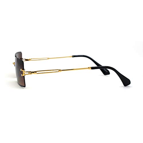 SA106 Mens Luxury Rimless Squared Rectangular Fashion Sunglasses3