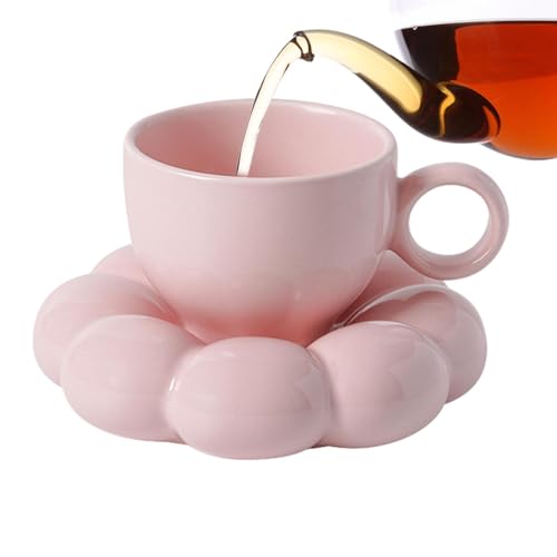 Tasse à café en forme de fleur en céramique artisanale pour le thé - 7