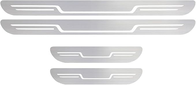 4PCS Car Door Threshold Protective Film for GMC Yukon 2018 2019 2020 2021 2022 2023 2024 2025, Car Door Sill Protector Stickers,Door Scuff Plate Cover,Silver