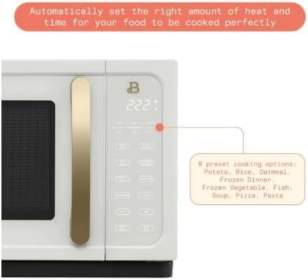 Gorgeous 1.1 Cu Ft Sensor Microwave Oven, 1000W, 15 Presets, Touch Display (Beautiful White)