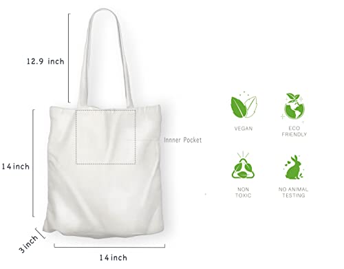 Frepstudio Cute Heart Canvas Tote Bag Bulk With Inner Pocket For Women,Reusable Grocery Shopping & Beach Bags With Aesthetic Modern Design, For Girl Mother As Christmas Gifts #TOP3