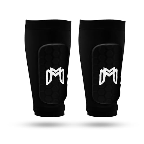 MediCaptain Mini Shin Guards Soccer – Built in Mini Shin Pad Sleeves for Men, Women, Teens – Small Shin Guards - Lightweight, Breathable, Shin Defender Leg Protection (Black, Maxi (5.5 x 2.8 in))