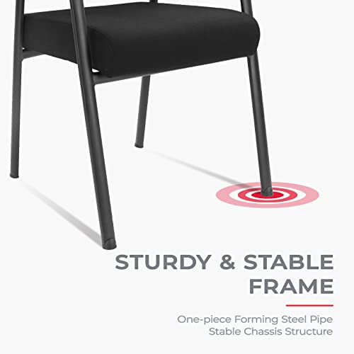 Klasika Desk Chair No Wheels With Adjustable Mesh Backrest, Arm Chair With Ergonomic Lumbar Support And Thickened Seats Cushion, Waiting Room Chairs For Office School Church Guest Reception #TOP6