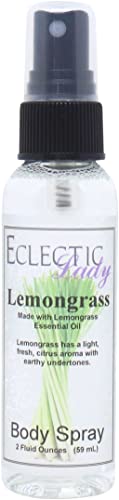 Eclectic Lady Lemongrass Body Spray, 2 ounces, Body Mist for Women with Clean, Light & Gentle Fragrance, Cologne with Soft, Subtle Aroma For Daily Use
