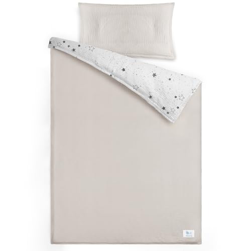 lulumoon Musselin Kinderbettwäsche 100x135: Bettbezug 100x135 +...