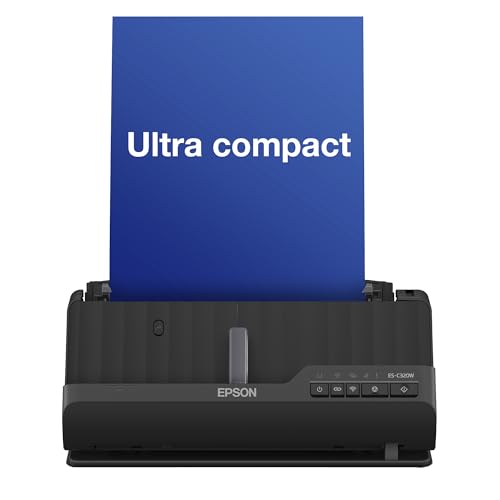 EPSON ES-C320W | Scanner A4 recto-verso compact Wi-Fi - faible consommation, modes demi-tour et...