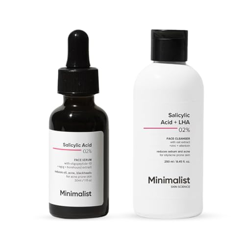Image of Minimalist Salicylic Acid Acne Control Kit | Salicylic Acid Cleanser + 2% BHA Serum | Acne Treatment for Oily Skin, Blackheads & Clogged Pores