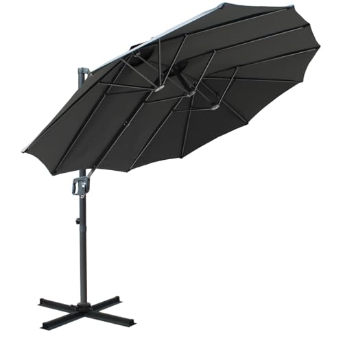 RANSENERS Ampelschirm Doppelsonnenschirm Oval 400x240cm - Schirmständer Optional - Sonnenschirm mit...