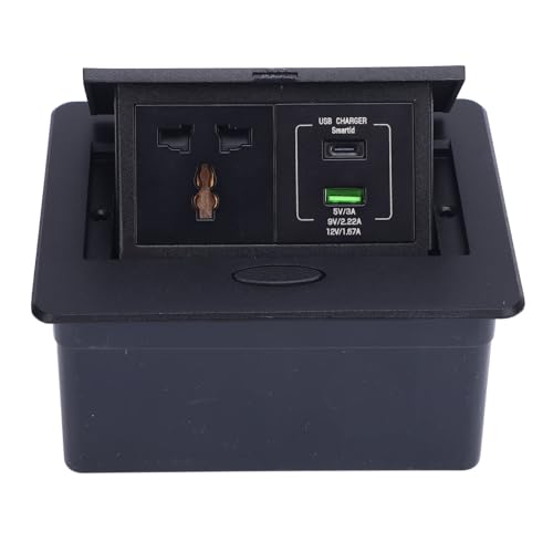 Prise pop-up de table alliage d'aluminium bloc multiprise encastrable USB PD20W - 3