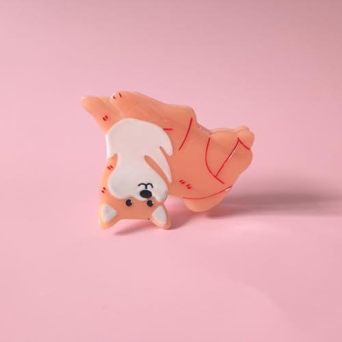 Pinza para cabello de acetato estilo Shiba Inu miniatura 4