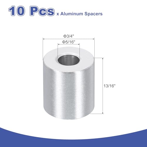Entretoise en aluminium de 13/16 pouces non filetée pour assemblage lot de 10