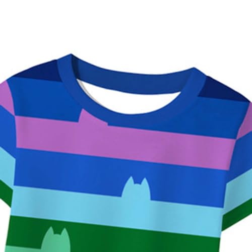 Rainbow Tutu Dress T-Shirt For Girls Halloween Party Clothes 3-10 Years3