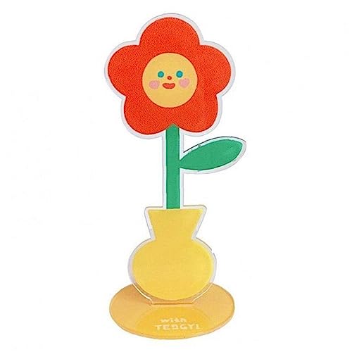 Feiangel かわいい 楽しい花 メモクリップ ノートホルダー 付箋ホルダー アクリル メモホルダー デスクトップ オーガナイザー 学校 オフィス デスク 贈り物