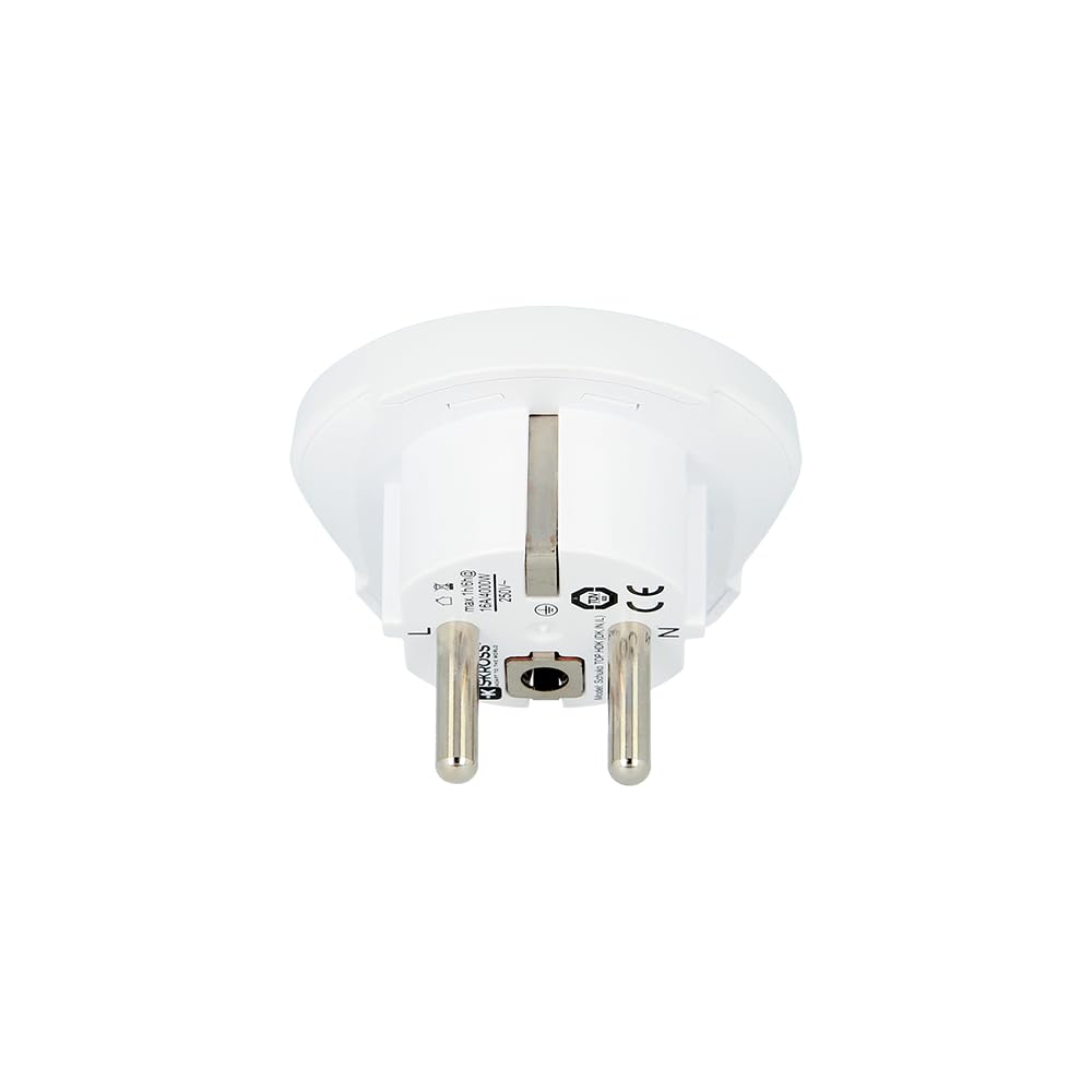 SKROSS | 1.500217-E | India Israel Denmark to Europe | adapter podróżny z Izraela, Indii, Danii do Europy - napięcie i moc: 100 V - 1600 W / 250 V - 4000 W - ochrona przed porażeniem prądem