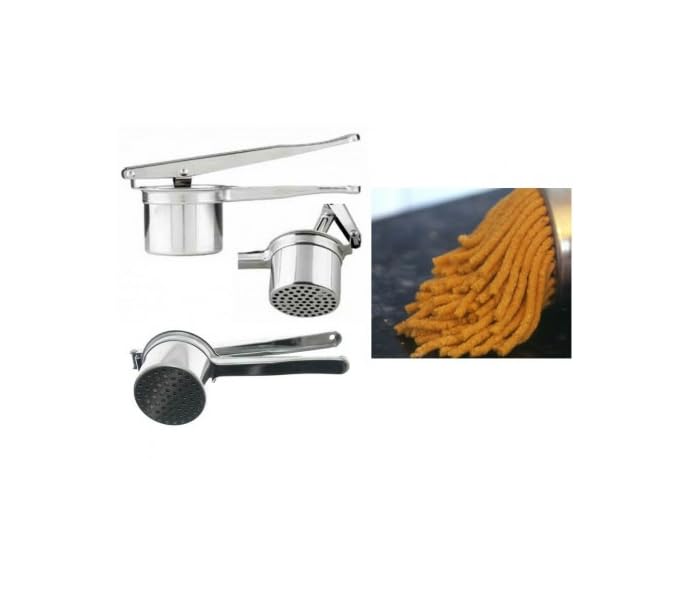 Schiacciapatate In Acciaio Inox 18/10 – Passatella Professionale Con Fori Da 5 Mm, Per Patate, Verdure E Gnocchi