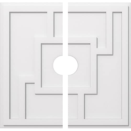 Ekena Millwork CMP32KX2-05000 Knox Architectural Grade PVC Contemporary, Two Piece Urethane Ceiling Medallions 32"OD x 5"ID x 11"C x 1"P