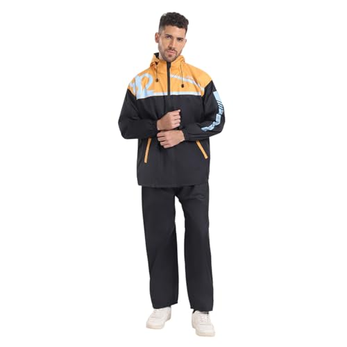 Image of Citizen Hooded Raincoat for Men Women Waterproof for Bike Riders HT Micro TPU Fabric Lightweight Stylish Sealed Hood, Large Pockets, Heavy-Duty Zippers Rainwear with Carry Pouch-CR018