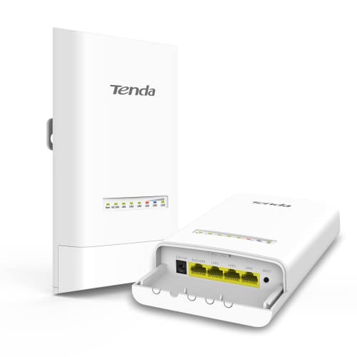 Tenda 5Ghz Ac867 Long Range Smart Manage Outdoor Cpe, 12Dbi, 5Km+|Point To Point Wireless Bridge| Four Fast Ethernet Ports, Passive Poe Powered, Ip65 Weatherproof, 6Kv Lightning Protection, White(Os3) #TOP14