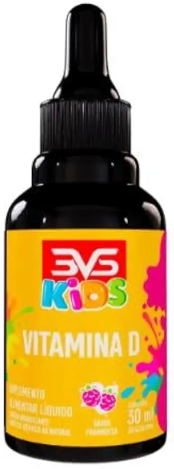 3VS Nutrition Vitamina D3 200UI Kids Com Fórmula Concentrada Em Gotas - Sabor Framboesa - 30ml