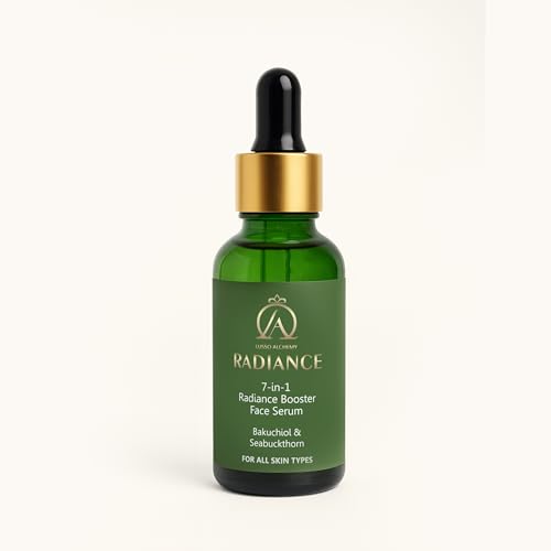 Image of Radiance 7-in-1 Face Serum | Ayurvedic Organic Bakuchiol & Seabuckthorn Serum for Glowing Skin | Fast-Absorbing, Hydrating & Vegan | Anti-Aging & Brightening | 30ml