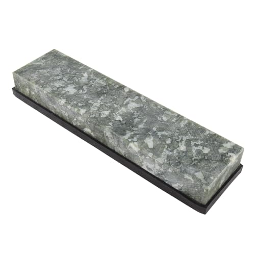 Alnicov Afilador De Cocina De Piedra De Afilar, Artículo De Colección,Grano 10000, Esmeralda Natural,con Dos Bases De Gel De Sílice Antideslizantes para Herramientas De Cocina, 200 X 50 X 25 Mm