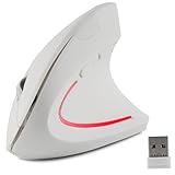 Ratón inalámbrico, ergonómico, vertical, silencioso para diestros, ratón óptico de alta precisión para PC/ordenador portátil/MacBook, con receptor USB, 6 botones, 800/1200/1600 ppp, alivia el dolor de