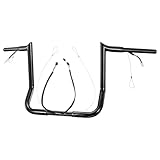 Pre-wired 14' Handlebars 1.25' Fat Ape Hangers for Harley 2014-2023 Street Glide/Electra Glide/Ultra Limited Prewired CAN-Bus Wire and Guiding Line Meathook Monkey Bar, Black