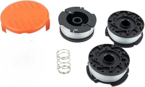 Daaxing Lot de 3 bobines de fil et couvercle de rechange pour débroussailleuse Black and Decker Cap AF100 GL280, GL301, GL425, GL430, 3 bobines de fil et 1 couvercle de...