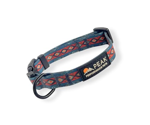 Collar para perro impermeable Overlook, mediano, azul marino/naranja tribal