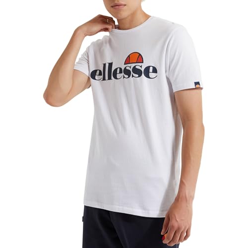 Ellesse Herren Prado T-Shirt mit großem Logo Kurzarm Weiß L EU