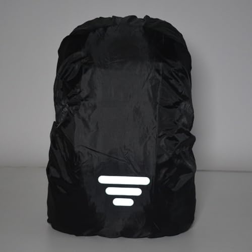 Outdoor Reflective Waterproof Backpack Rain Cover with Elastic Straps for Night Cycling and Hiking, Compatible with 8-17L, 25-29L, 30-40L, 45-55L, 60-70L Backpacks, Black(XL（60-70L）)