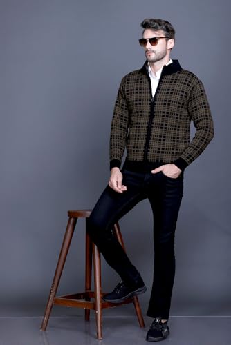 Image of GODFREY Full Sleeve Zipper Sweater for Man Winter Wear -Mens Woolen Sweaters Turtle Neck