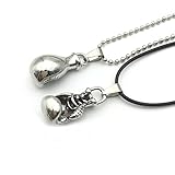 Vintage Fitness Boxhandschuhe Anhänger Halskette Boxen König Ali Faust Set Antike Silber Halskette