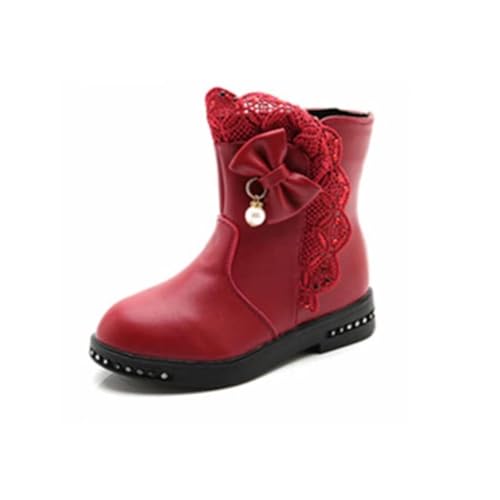 Girls' Boots Warm Winter Leather Short Boots Plush Princess Boots for Toddler/Little Kid/Big Kid