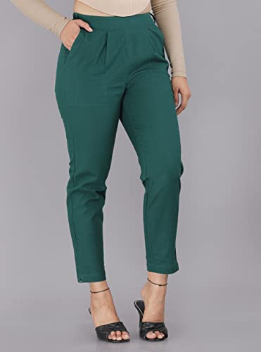 Image of Women Slub Cotton (Pack of 2) Solid Pant Colour