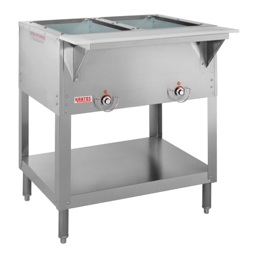 kratos commercial electric steam table 2 well stationary hot food table nsf certified food warmer 120v 1000w 28w-109