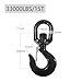 BTMPYLYT 15-Ton Swivel Hook Engineered for Reliability with a Secure Self-Locking Latch and 360° Swivel | 33000 LB Capacity, G80 Grade, Black (33000lbs/15t)