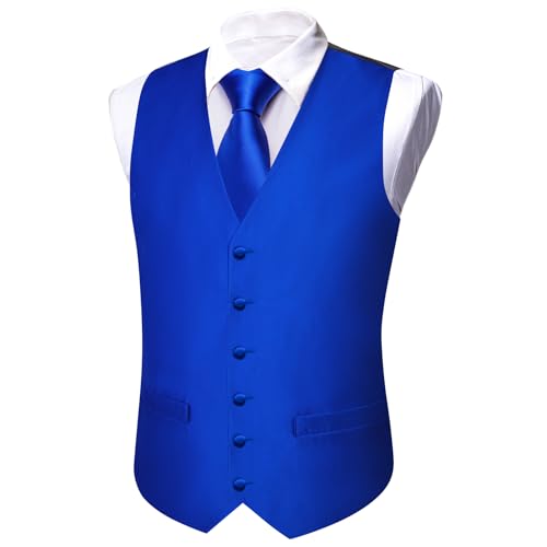 Image of Barry.Wang Men's Suit Vest Formal /Leisure Paisley Jacquard Silk Tie Pocket Square Waistcoat Set Wedding 5PCS