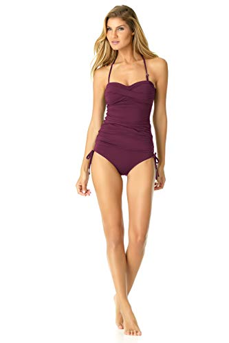 Image of Anne Cole Women's Twist Front Shirred Bandeau Tankini Swim Top