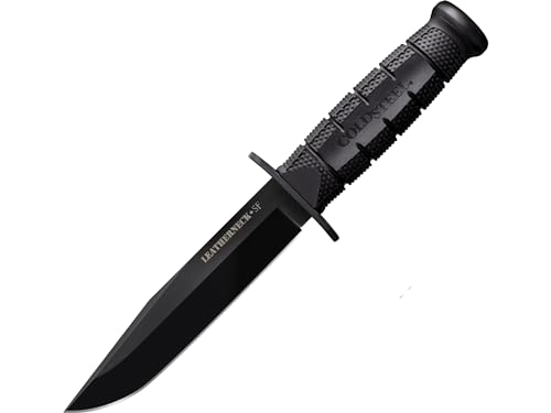 Cold Steel Leatherneck SF 6-3/4' German D2 Steel w/Black Powdercoat Clip Point Fixed Blade Outdoor Camping Hunting Utility Knife | 5' Kray-Ex Handle, Weather-Resistant Secure-Ex Sheath - Boxed