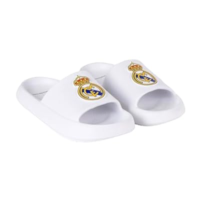 CF REAL MADRID Sandalias para Hombres, Sandalias de Verano, Regalo Hombres y Adolescentes, Talla EU 36/37 | Blanco | Ya disponible en tu tienda friki favorita! En mundofriki.es!