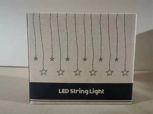 Stars String Lights 138 LED 12 Stars Window Curtain Lights Waterfall Fairy Lights with 8 Flashing Modes & Remote for Christmas Wedding Party Home Bedroom Decorations (Multicolor)